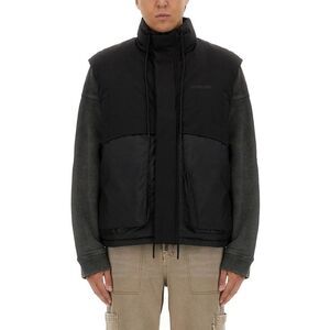 REPRESENT Padded Gilet with Contrast Sleeves Men BLACK Vests
